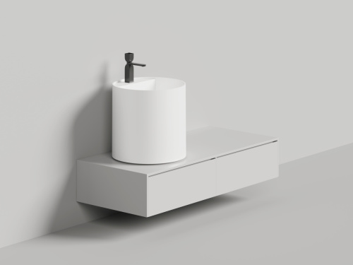 Раковина из искусственного камня S-Stone Salini ARMONIA 130423TMF 50х50 накладная цвет белый - фото 3